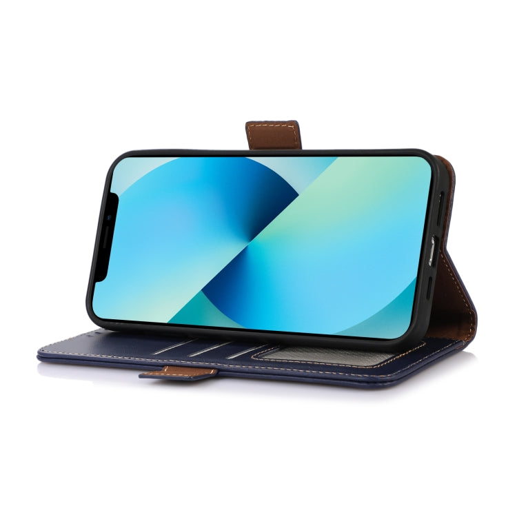 For Sony Xperia 5 V Crazy Horse Top Layer Cowhide Leather Phone Case(Blue) - Sony Cases by buy2fix | Online Shopping UK | buy2fix