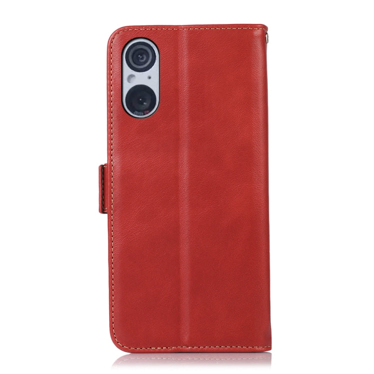 For Sony Xperia 5 V Crazy Horse Top Layer Cowhide Leather Phone Case(Red) - Sony Cases by buy2fix | Online Shopping UK | buy2fix