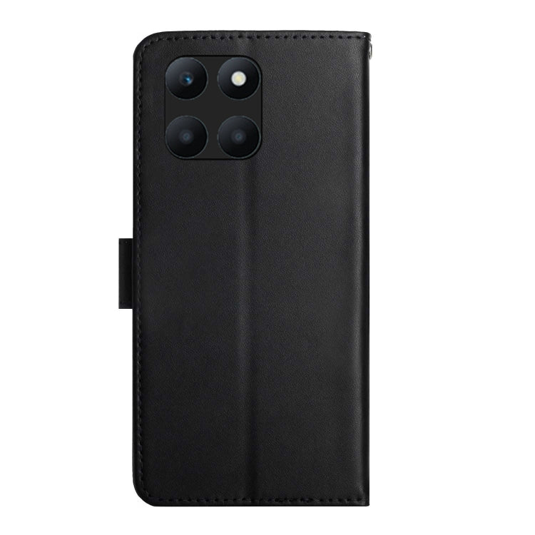 For Honor X8b HT02 Genuine Leather Fingerprint-proof Flip Phone Case(Black) - Honor Cases by buy2fix | Online Shopping UK | buy2fix