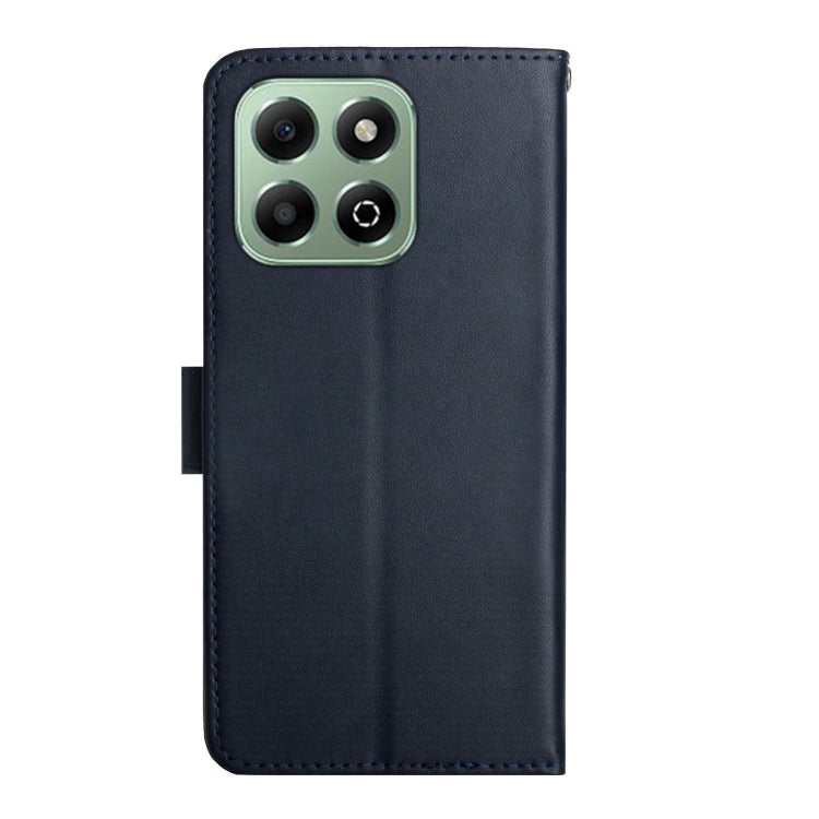 For Honor X6b HT02 Genuine Leather Fingerprint-proof Flip Phone Case(Blue) - Honor Cases by buy2fix | Online Shopping UK | buy2fix