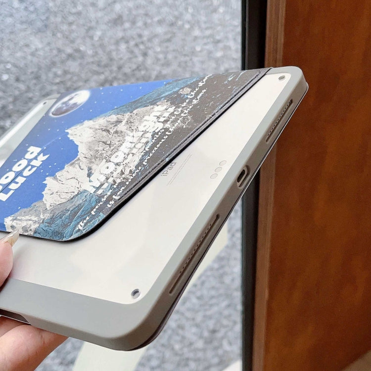 For iPad 10.2 2021 / 2020 / 10.5 Painted Magnetic Split Leather Tablet Case(Mountain Moon) - iPad 10.2 Cases by buy2fix | Online Shopping UK | buy2fix