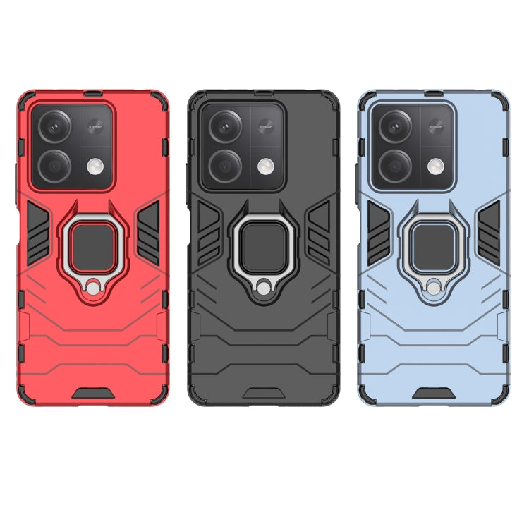 For Xiaomi Redmi Note 13 Shockproof PC + TPU Holder Phone Case(Black) by buy2fix