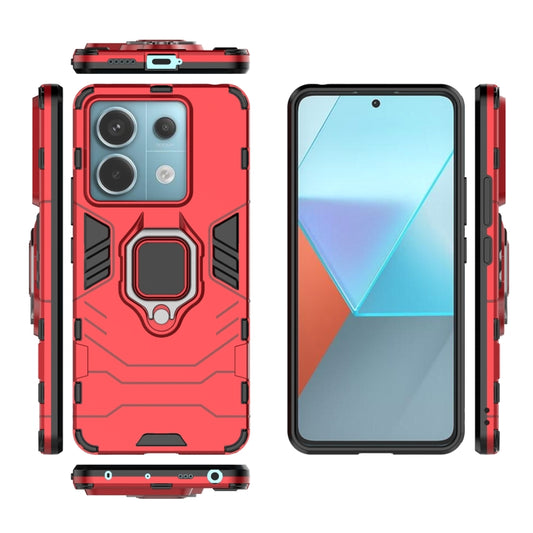 For Xiaomi Redmi Note 13 Pro Shockproof PC + TPU Holder Phone Case(Red) by buy2fix