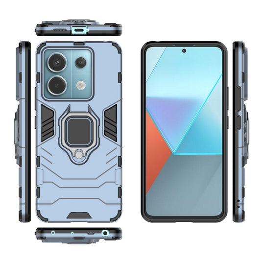 For Xiaomi Redmi Note 13 Pro Shockproof PC + TPU Holder Phone Case(Navy Blue) by buy2fix