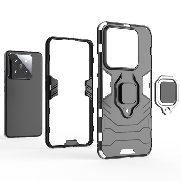 For Xiaomi 14 Pro Shockproof PC + TPU Holder Phone Case(Navy Blue) - Xiaomi 14 Pro Cases by buy2fix | Online Shopping UK | buy2fix