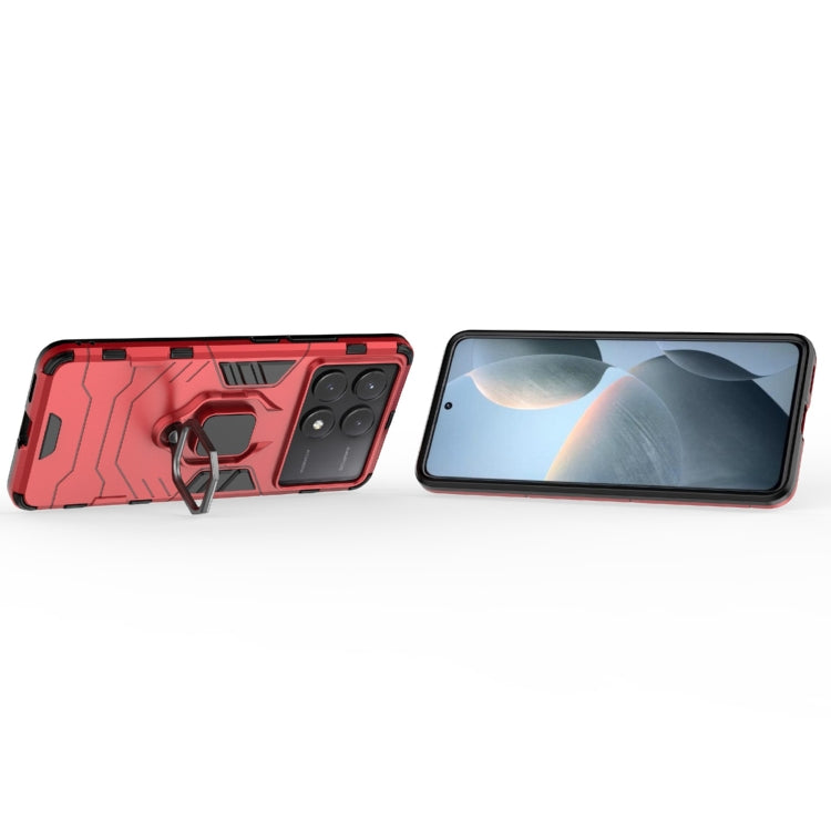 For Xiaomi Redmi K70E Shockproof PC + TPU Holder Phone Case(Red) - Xiaomi Cases by buy2fix | Online Shopping UK | buy2fix