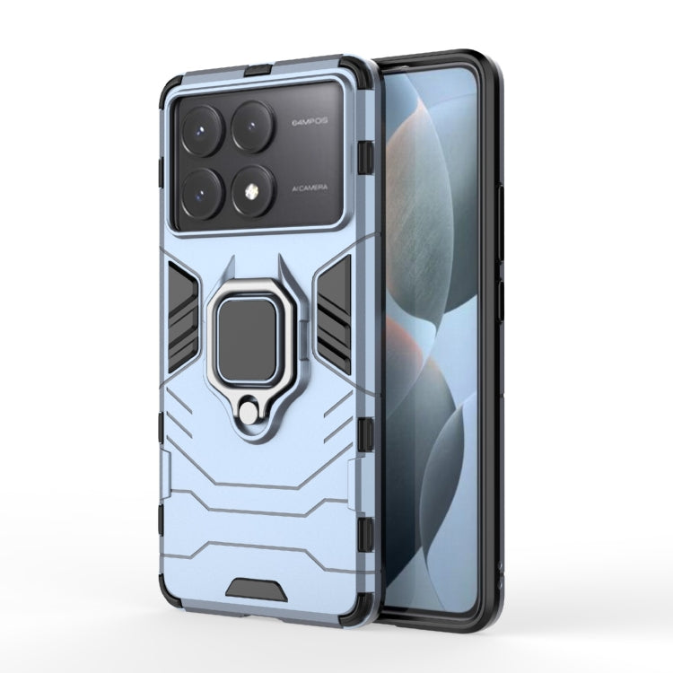 For Xiaomi Redmi K70E Shockproof PC + TPU Holder Phone Case(Navy Blue) - Xiaomi Cases by buy2fix | Online Shopping UK | buy2fix