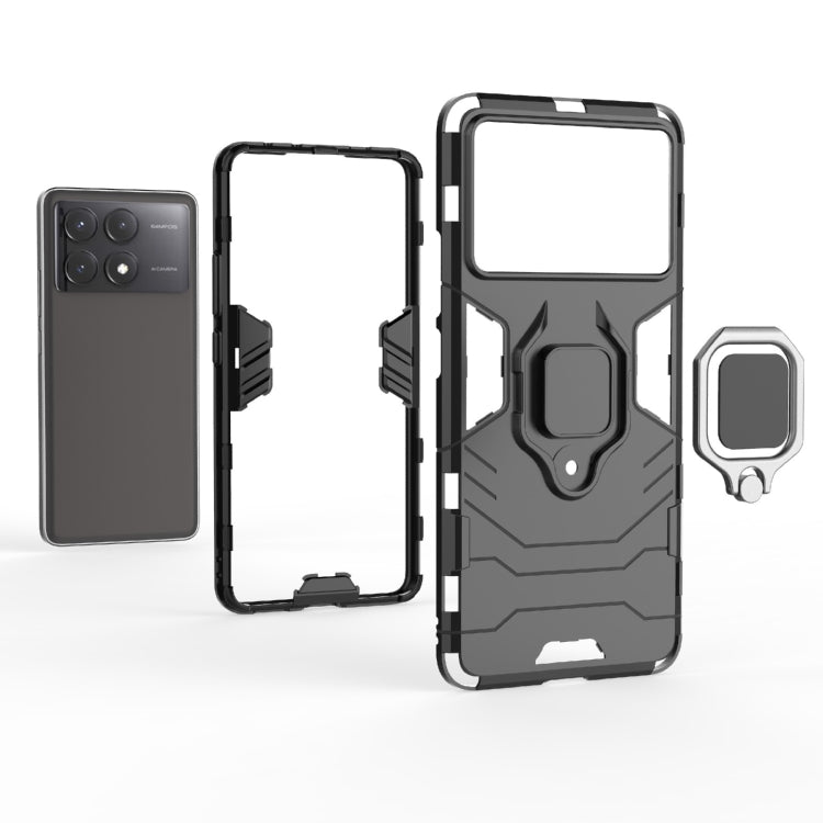 For Xiaomi Redmi K70E Shockproof PC + TPU Holder Phone Case(Navy Blue) - Xiaomi Cases by buy2fix | Online Shopping UK | buy2fix