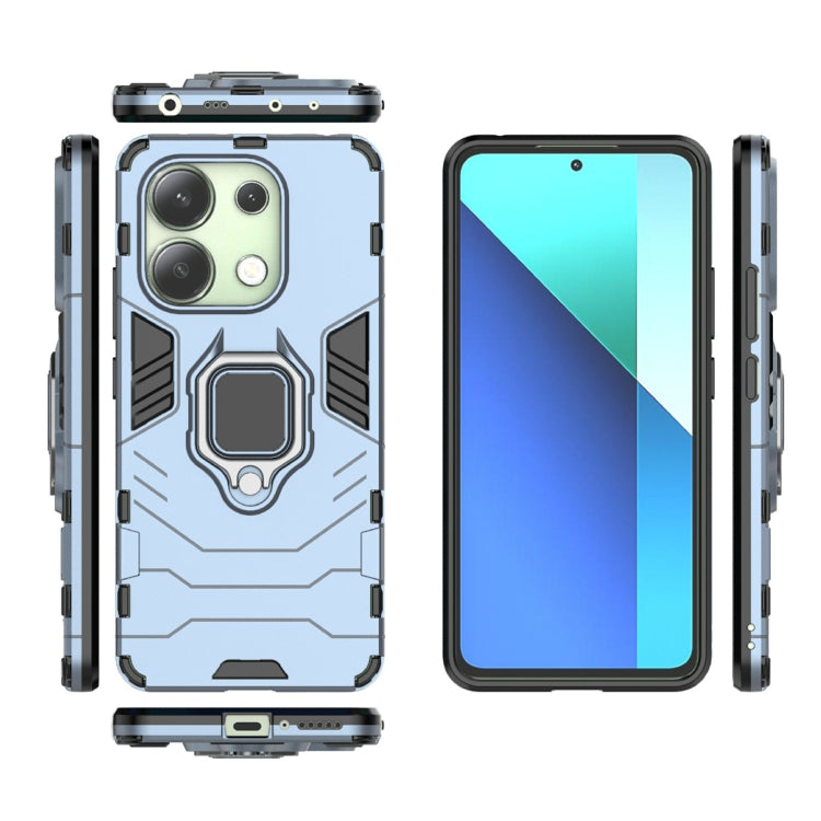 For Xiaomi Redmi Note 13 4G Shockproof PC + TPU Holder Phone Case(Navy Blue) - Xiaomi Cases by buy2fix | Online Shopping UK | buy2fix