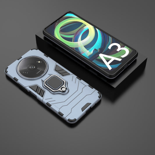 For Xiaomi Redmi A3 4G Shockproof PC + TPU Holder Phone Case(Navy Blue) by buy2fix