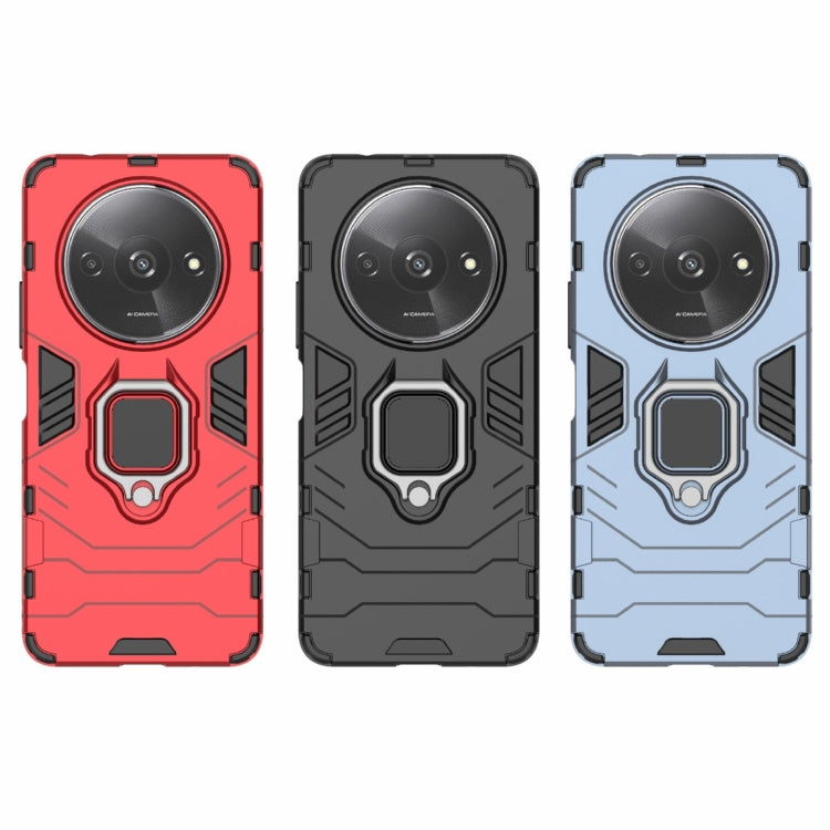 For Xiaomi Redmi A3 4G Shockproof PC + TPU Holder Phone Case(Navy Blue) by buy2fix