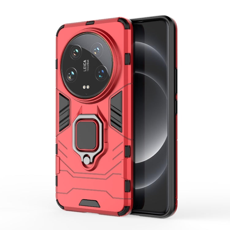 For Xiaomi 14 Ultra Shockproof PC + TPU Holder Phone Case(Red) - by buy2fix | Online Shopping UK | buy2fix
