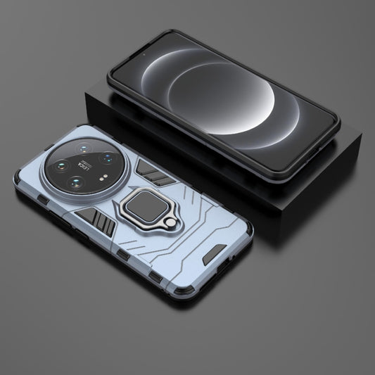 For Xiaomi 14 Ultra Shockproof PC + TPU Holder Phone Case(Navy Blue) by buy2fix