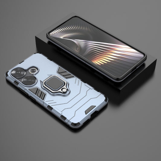 For Xiaomi Redmi Turbo 3 Shockproof PC + TPU Holder Phone Case(Navy Blue) by buy2fix