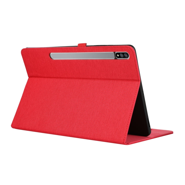 For Samsung Galaxy Tab S10 Ultra Fabric Texture Horizontal Flip Leather Tablet Case(Red) by buy2fix