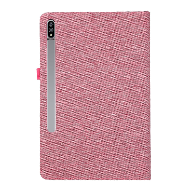 For Samsung Galaxy Tab S10 Ultra Fabric Texture Horizontal Flip Leather Tablet Case(Rose Red) - Other Galaxy Tab PC by buy2fix | Online Shopping UK | buy2fix