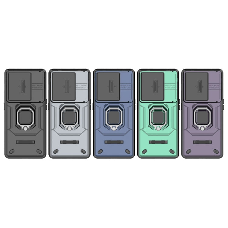 For OnePlus 11R 5G Sliding Camshield TPU + PC Shockproof Phone Case with Holder(Black) by buy2fix