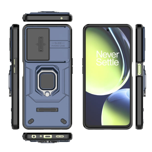 For OnePlus Nord CE 3 Lite 5G Sliding Camshield TPU + PC Shockproof Phone Case with Holder(Blue) by buy2fix