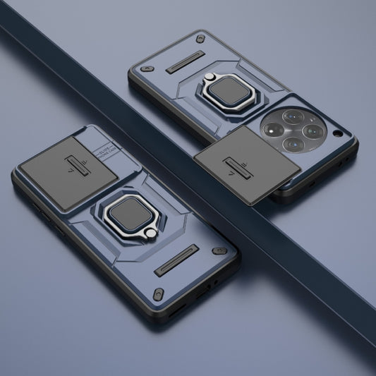 For OnePlus 12 5G Sliding Camshield TPU + PC Shockproof Phone Case with Holder(Blue) by buy2fix