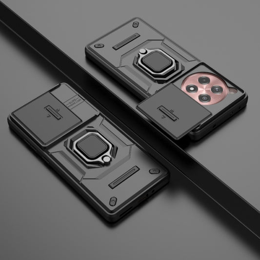 For OnePlus ACE 3 5G Sliding Camshield TPU + PC Shockproof Phone Case with Holder(Black) by buy2fix