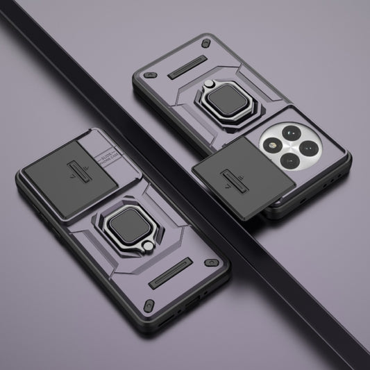 For OnePlus 13 5G Sliding Camshield TPU + PC Shockproof Phone Case with Holder(Purple) by buy2fix