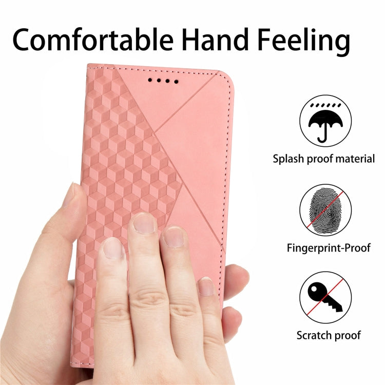 For Motorola Moto G Play 5G 2024 / G 5G 2024 Diamond Splicing Skin Feel Magnetic Leather Phone Case(Rose Gold) by buy2fix