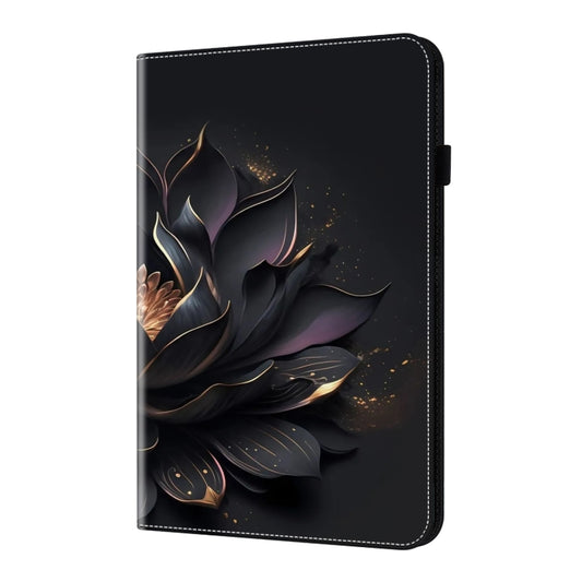 For iPad Air 11 2024 / Pro 11 2022 Crystal Texture Painted Leather Tablet Case(Purple Lotus) by buy2fix