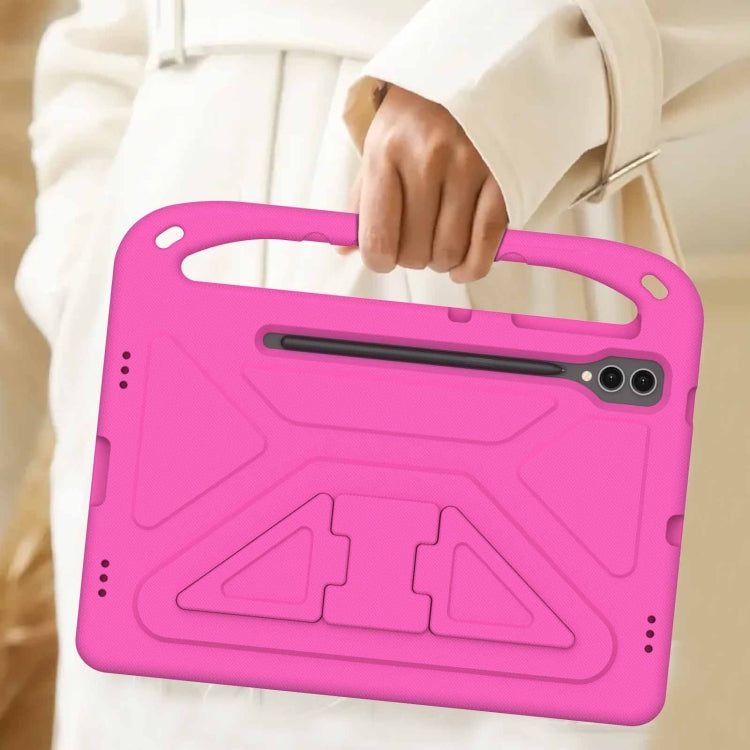 For Samsung Galaxy Tab S9+ Handle EVA Shockproof Tablet Case with Holder(Rose Red) by buy2fix