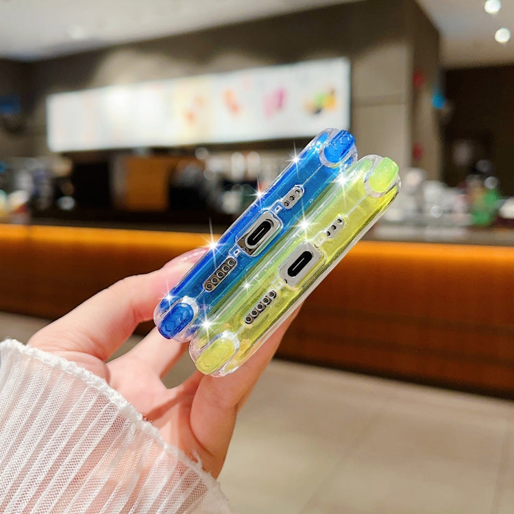 For iPhone 16 Pro Max Glitter Powder 3-in-1 TPU + PC Phone Case(Blue) by buy2fix