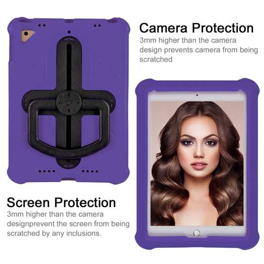 For iPad Air 2 / 9.7 2017 / 2018 Shield 360 Rotation Handle EVA Shockproof PC Tablet Case(Purple Black) - iPad 9.7 (2018) & (2017) Cases by buy2fix | Online Shopping UK | buy2fix