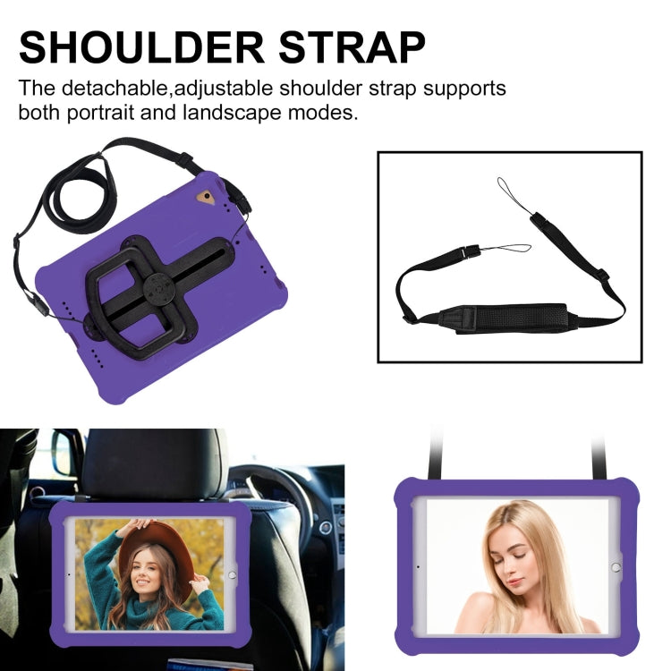 For iPad Air 2 / 9.7 2017 / 2018 Shield 360 Rotation Handle EVA Shockproof PC Tablet Case(Purple Black) - iPad 9.7 (2018) & (2017) Cases by buy2fix | Online Shopping UK | buy2fix