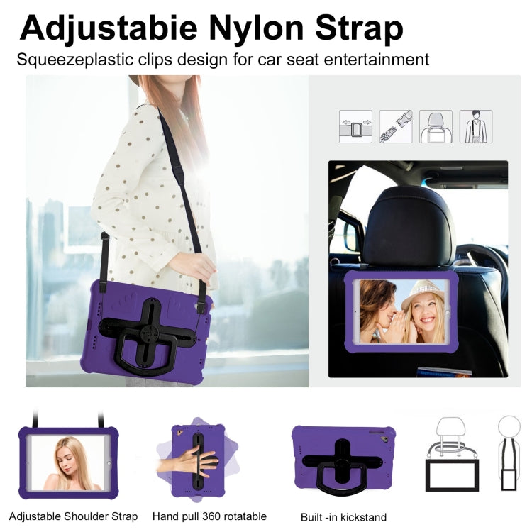 For iPad Air 2 / 9.7 2017 / 2018 Shield 360 Rotation Handle EVA Shockproof PC Tablet Case(Purple Black) - iPad 9.7 (2018) & (2017) Cases by buy2fix | Online Shopping UK | buy2fix