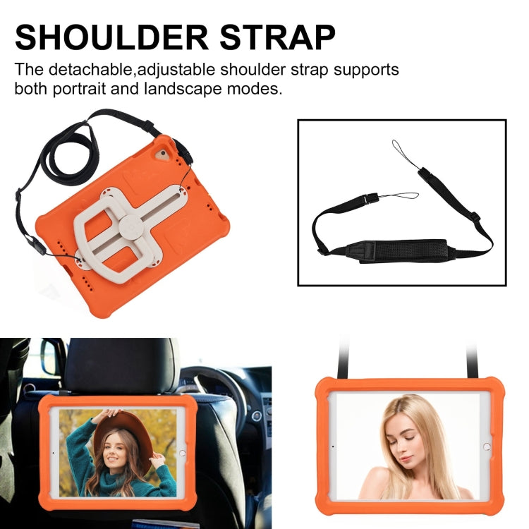For iPad Air 2 / 9.7 2017 / 2018 Shield 360 Rotation Handle EVA Shockproof PC Tablet Case(Orange Beige) - iPad 9.7 (2018) & (2017) Cases by buy2fix | Online Shopping UK | buy2fix