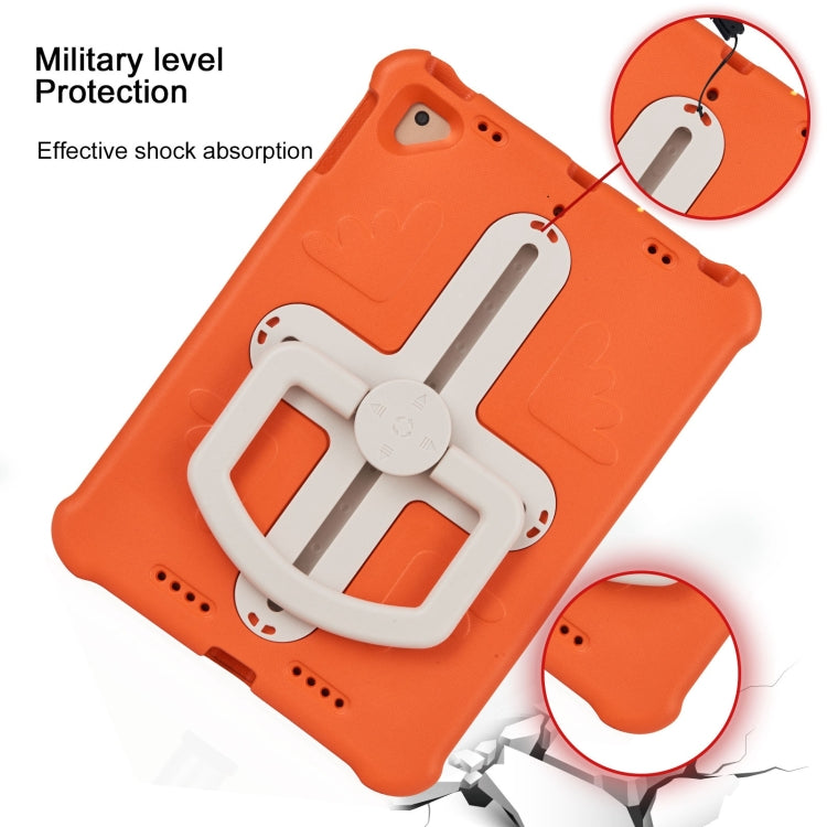 For iPad Air 2 / 9.7 2017 / 2018 Shield 360 Rotation Handle EVA Shockproof PC Tablet Case(Orange Beige) - iPad 9.7 (2018) & (2017) Cases by buy2fix | Online Shopping UK | buy2fix