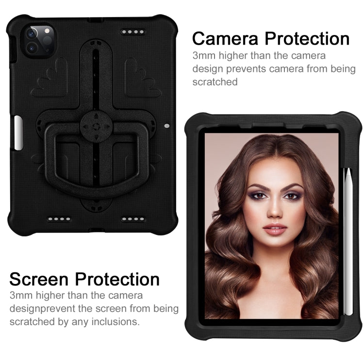 For iPad Air 11 2024 / 2025 Shield 360 Rotation Handle EVA Shockproof PC Tablet Case(Black) - iPad Air 11 2025 / 2024 Cases by buy2fix | Online Shopping UK | buy2fix