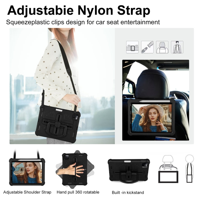 For iPad Air 11 2024 / 2025 Shield 360 Rotation Handle EVA Shockproof PC Tablet Case(Black) - iPad Air 11 2025 / 2024 Cases by buy2fix | Online Shopping UK | buy2fix