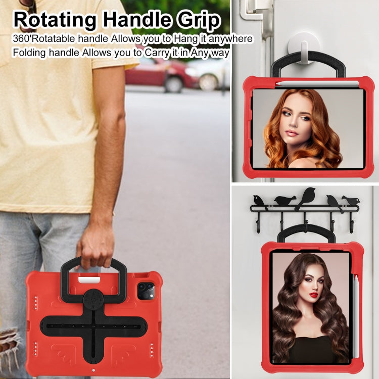 For iPad Air 11 2024 / 2025 Shield 360 Rotation Handle EVA Shockproof PC Tablet Case(Red Black) by buy2fix