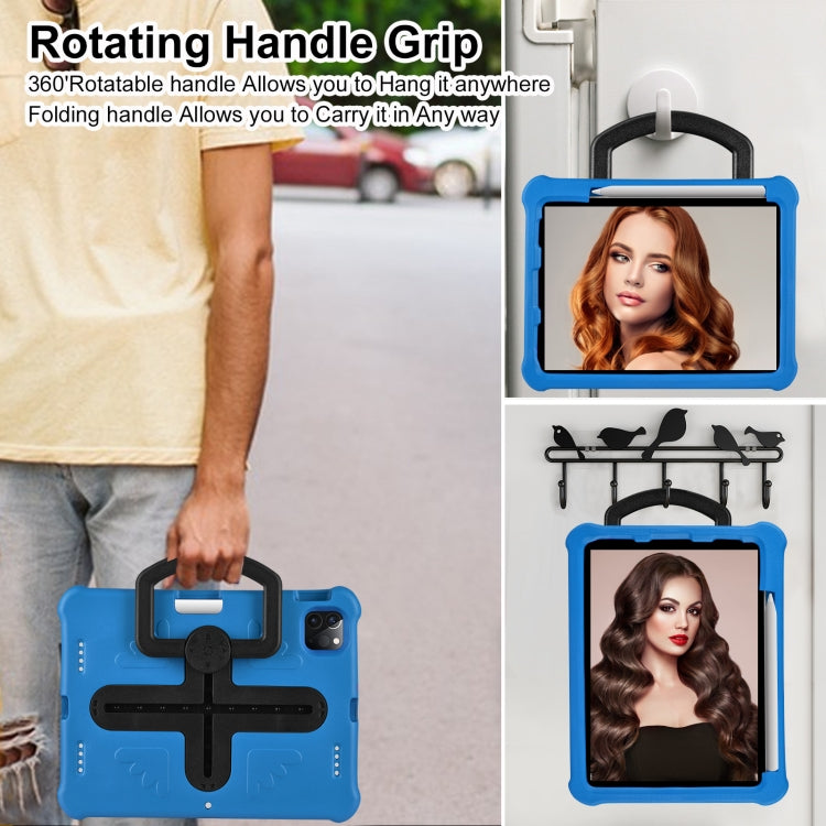 For iPad Air 11 2024 / 2025 Shield 360 Rotation Handle EVA Shockproof PC Tablet Case(Blue Black) by buy2fix