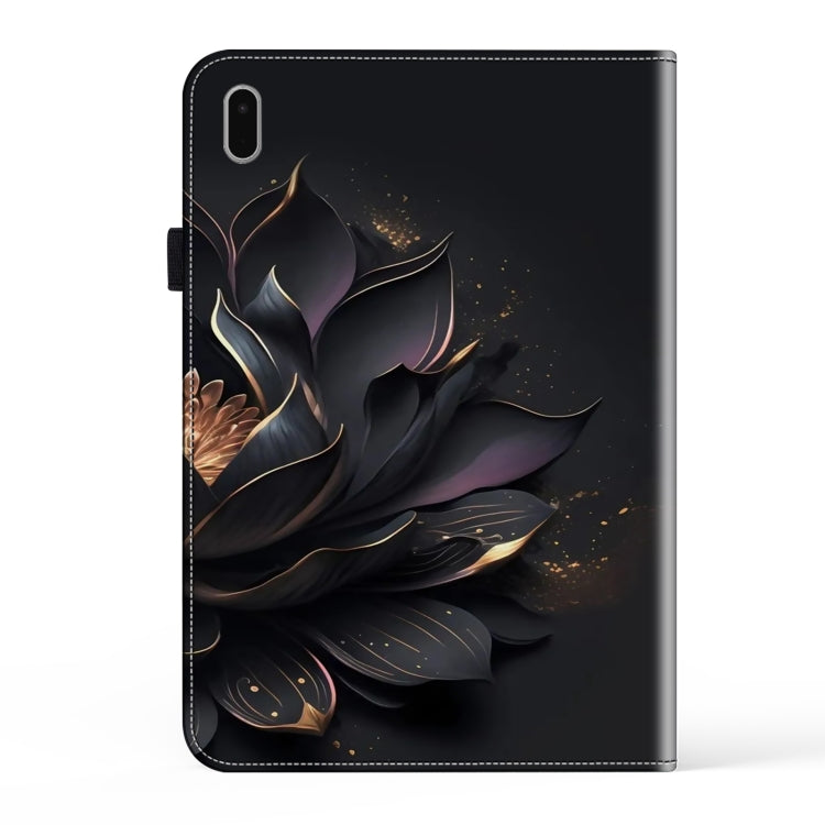 For Samsung Galaxy Tab S7 FE 12.4 Crystal Texture Painted Leather Tablet Case(Purple Lotus) - Galaxy Tab S7 FE by buy2fix | Online Shopping UK | buy2fix