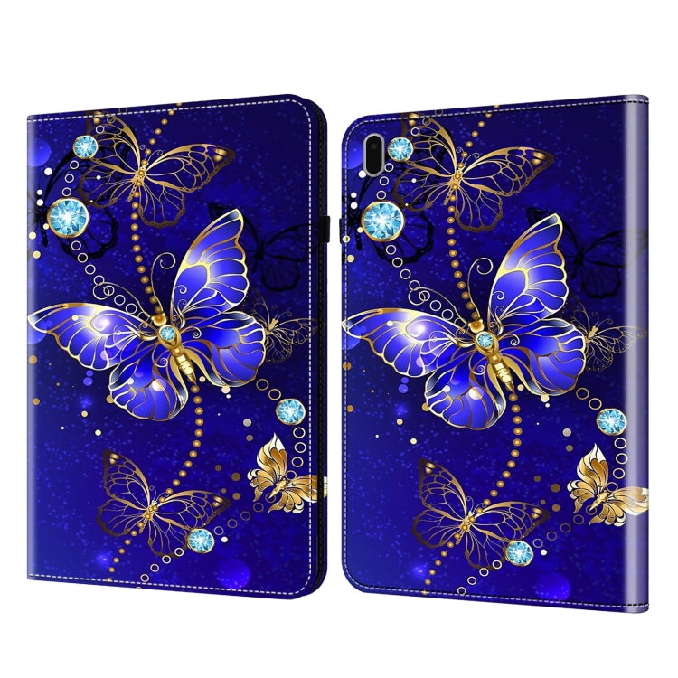 For Samsung Galaxy Tab S7 FE 12.4 Crystal Texture Painted Leather Tablet Case(Diamond Butterflies) - Galaxy Tab S7 FE by buy2fix | Online Shopping UK | buy2fix