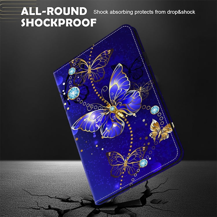 For Samsung Galaxy Tab S7 FE 12.4 Crystal Texture Painted Leather Tablet Case(Diamond Butterflies) - Galaxy Tab S7 FE by buy2fix | Online Shopping UK | buy2fix