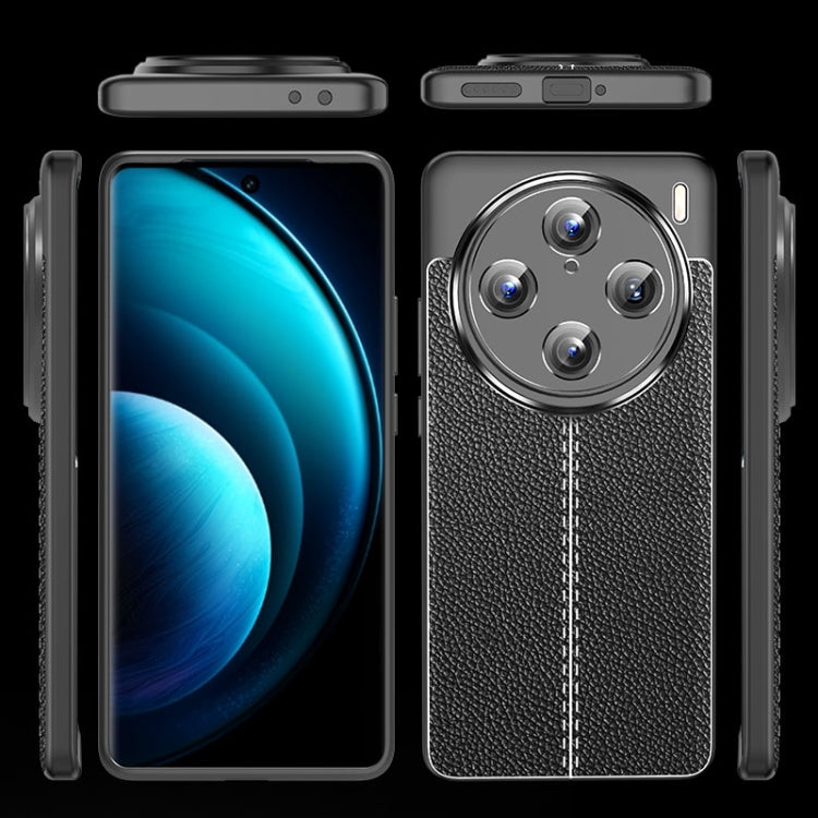 For vivo X100 Pro Litchi Texture Shockproof TPU Phone Case(Black) - vivo Cases by imak | Online Shopping UK | buy2fix