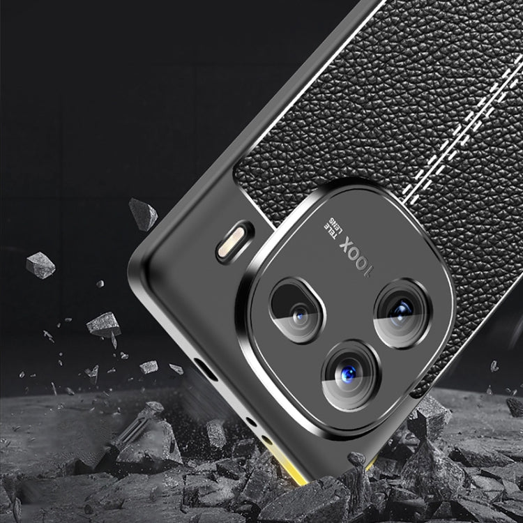 For vivo iQOO 12 Litchi Texture Shockproof TPU Phone Case(Blue) by buy2fix