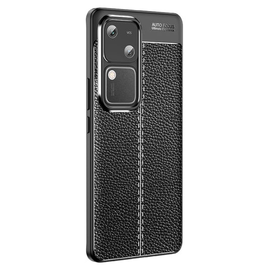 For vivo S18 Litchi Texture Shockproof TPU Phone Case(Black) by buy2fix