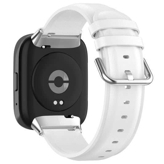 For Redmi Watch 3 Lite / Watch 3 Active Leather Replacement Watch Band(White) by buy2fix