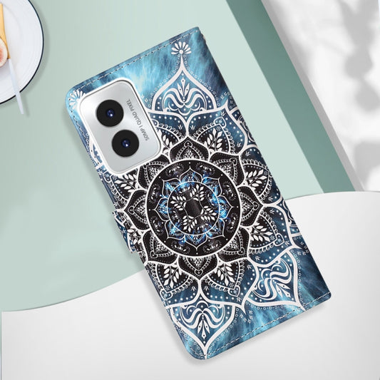 For Motorola Moto G Play 4G 2024 Colored Drawing Pattern Plain Weave Leather Phone Case(Undersea Mandala) by buy2fix