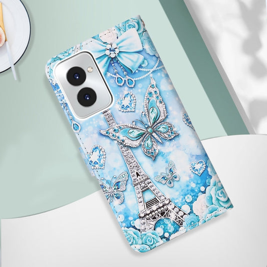 For Motorola Moto G Power 5G 2024 Colored Drawing Pattern Plain Weave Leather Phone Case(Tower Butterfly) by buy2fix