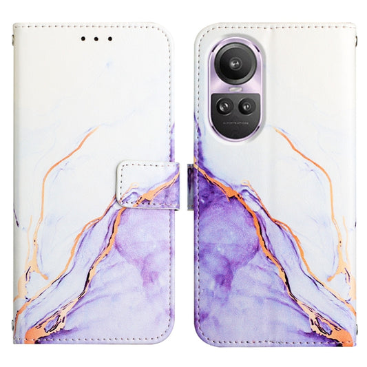 For OPPO Reno10/10 Pro Global PT003 Marble Pattern Flip Leather Phone Case(LS006) by buy2fix