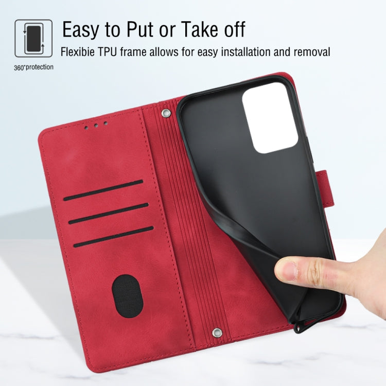 For Motorola Moto G Power 5G 2024 Skin Feel Embossed Leather Phone Case(Red) by buy2fix