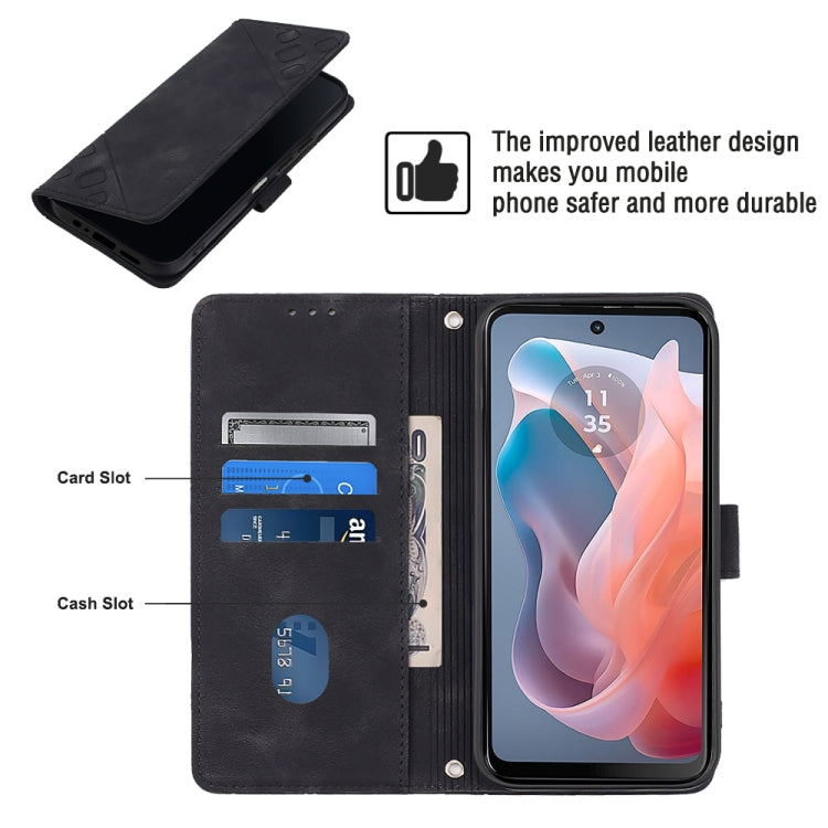 For Motorola Moto G Play 5G 2024 Skin Feel Embossed Leather Phone Case(Black) by buy2fix